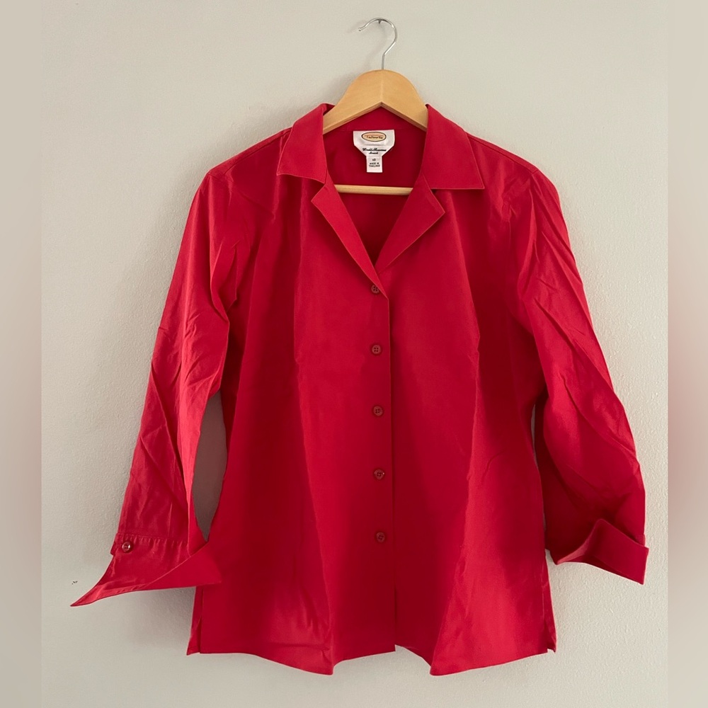 Coldwater Creek Vibrant Red Button-Down Shirt
